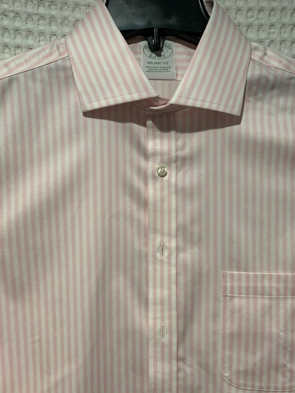 NEW Brooks Brothers Men's Pink & White Stripe Dress Shirt